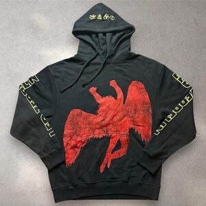 Led Zeppelin Icarus‎ Swan Song Graphic Hoodie Black Red Yellow Mens Large